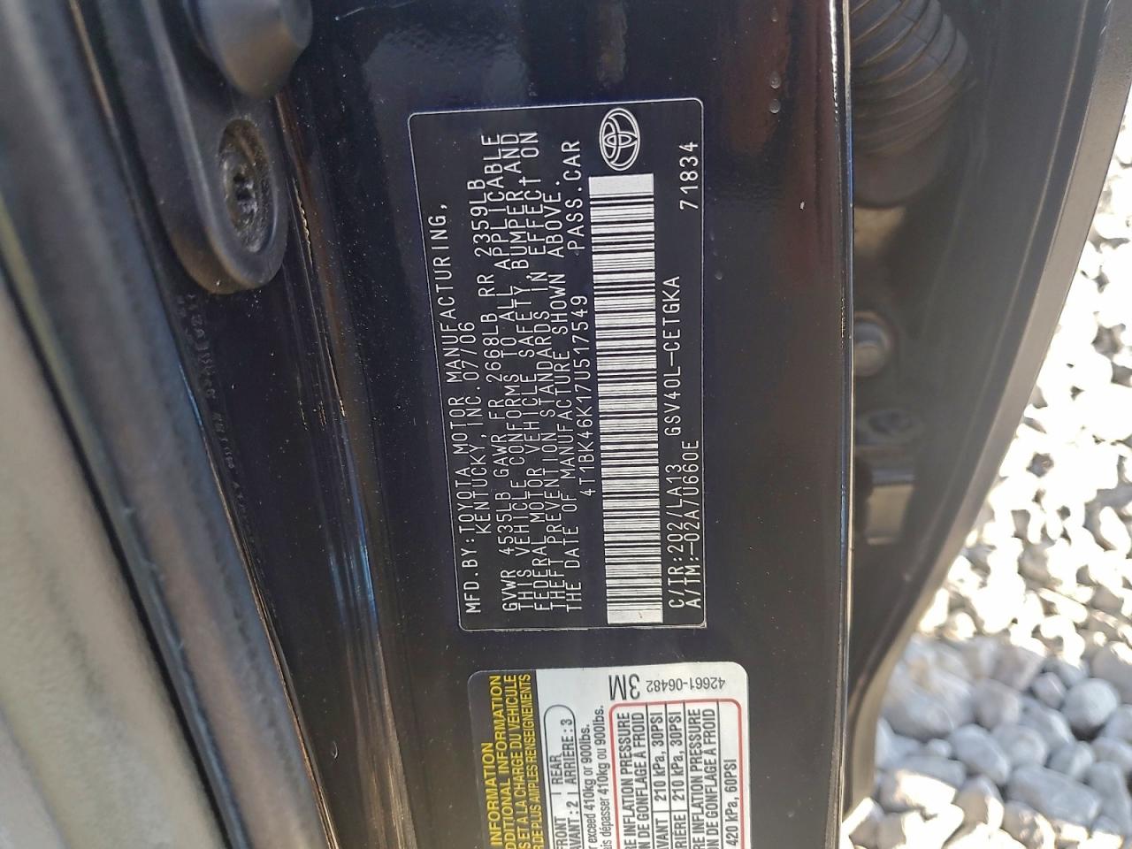 2007 TOYOTA CAMRY XLE V6 photo 25