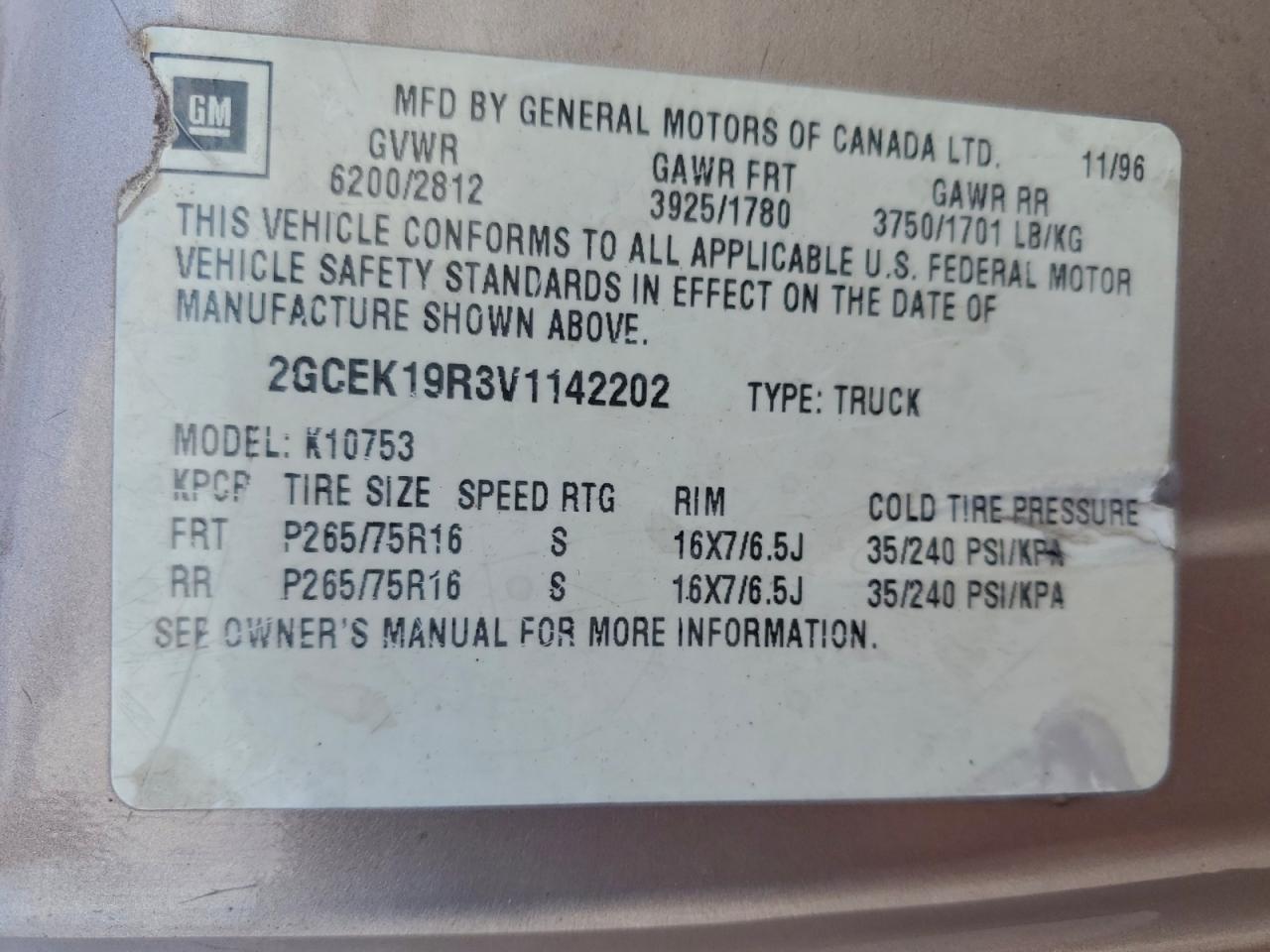 1997 CHEVROLET GMT-400 K1500 photo 12