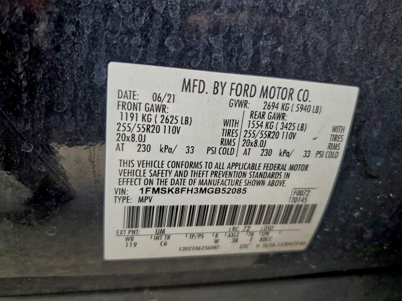 2021 FORD EXPLORER LIMITED photo 25