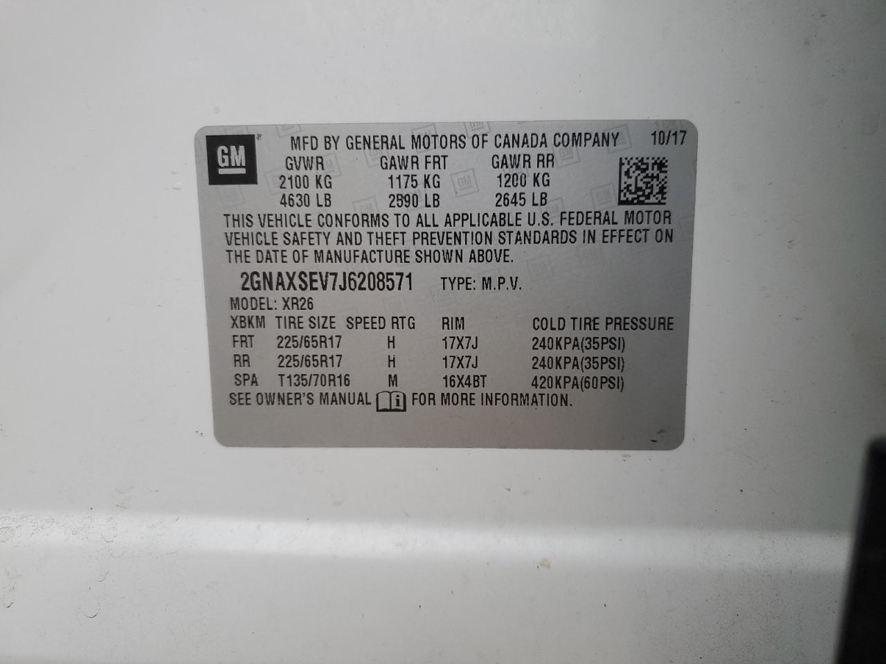 2018 CHEVROLET EQUINOX LT photo 25