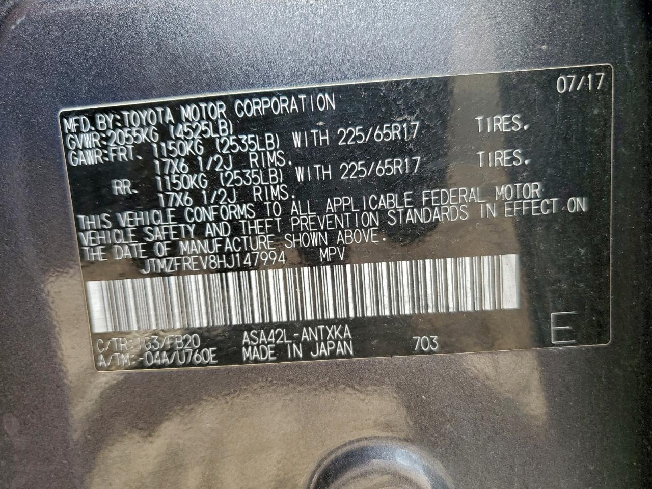 2017 TOYOTA RAV4 LE photo 12