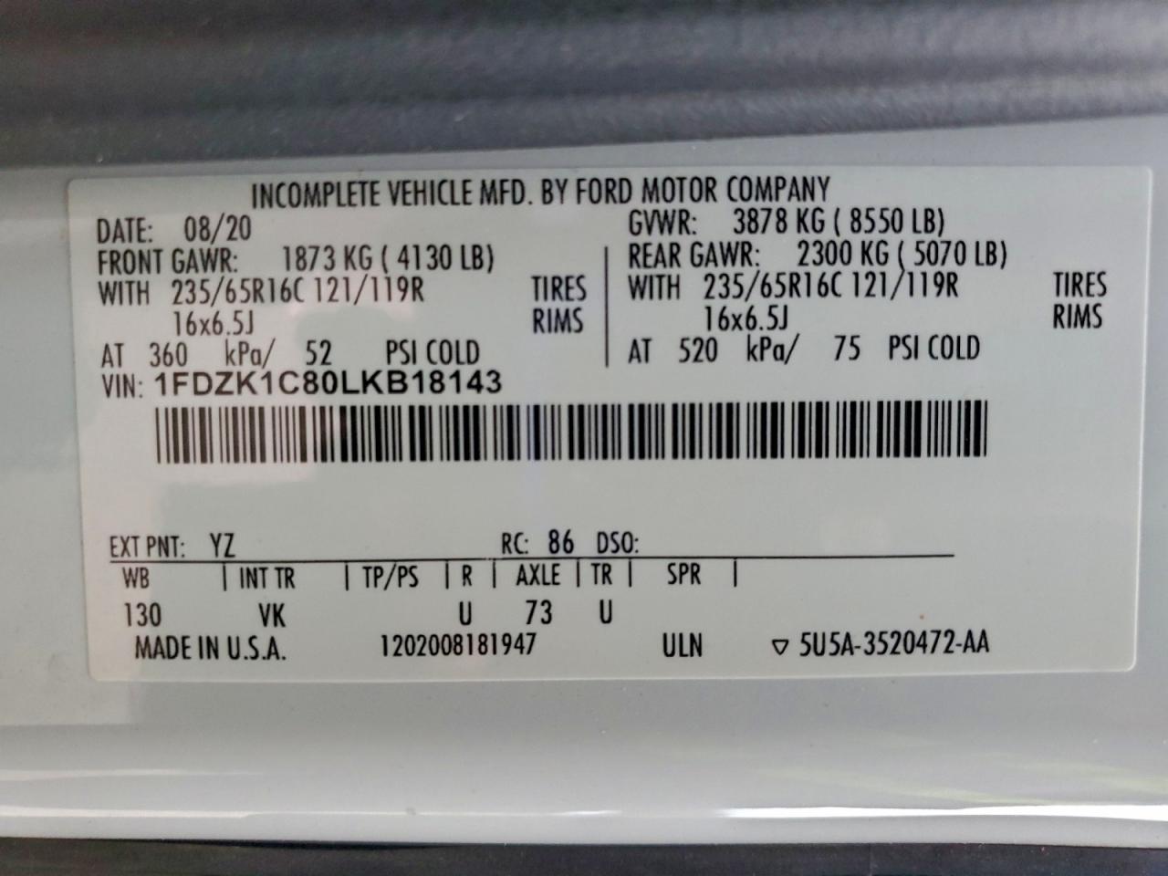 2020 FORD TRANSIT PASSENGER WA photo 13