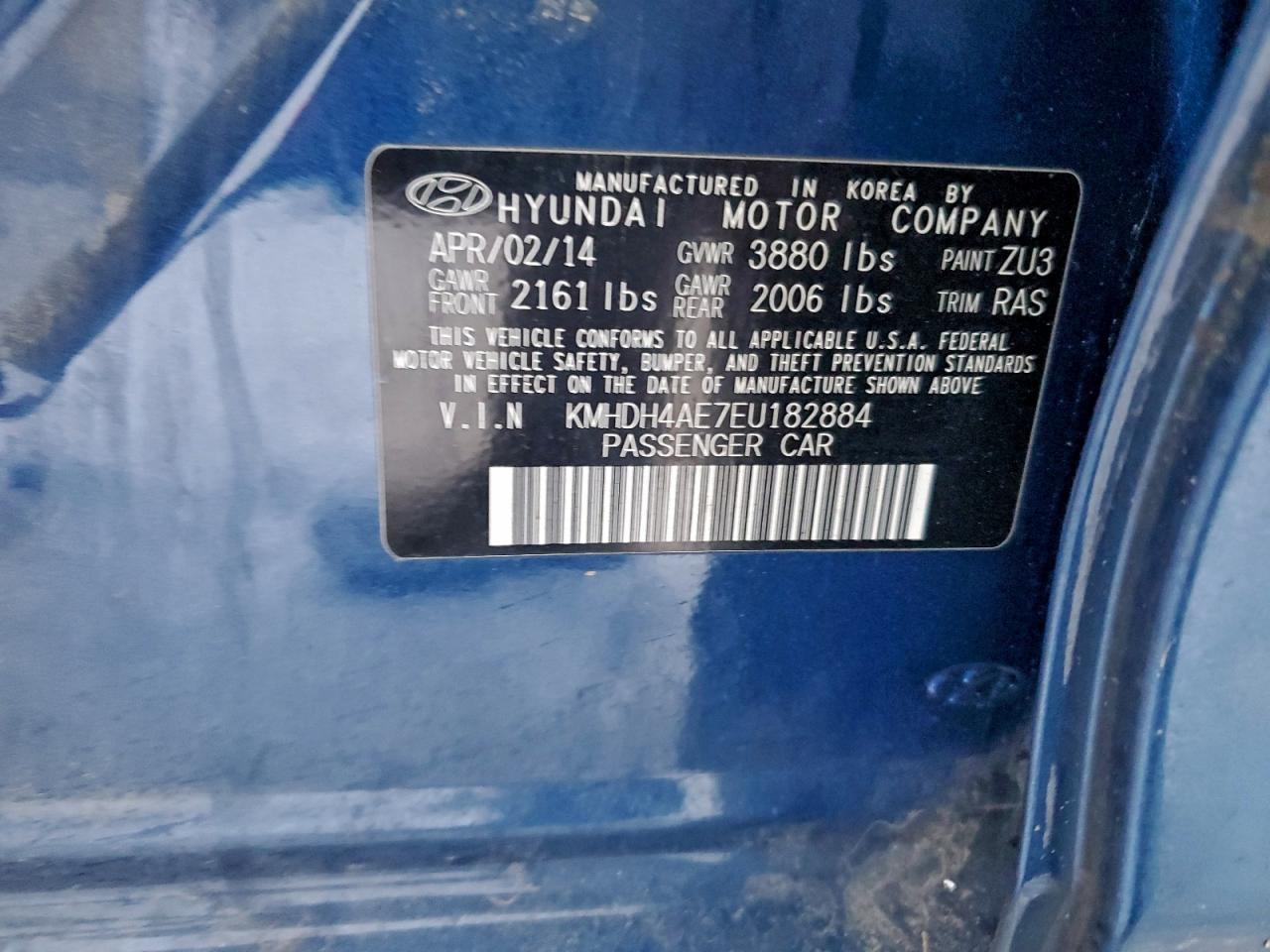 2014 HYUNDAI ELANTRA SE photo 12