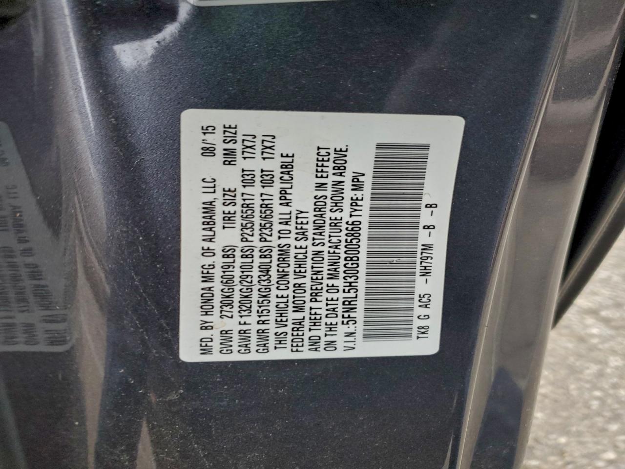 2016 HONDA ODYSSEY SE photo 25