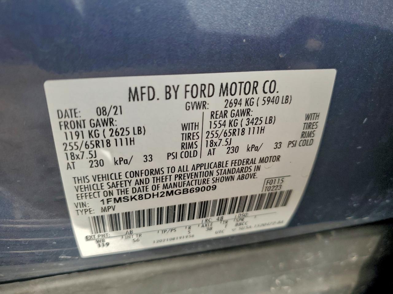 2021 FORD EXPLORER XLT photo 23
