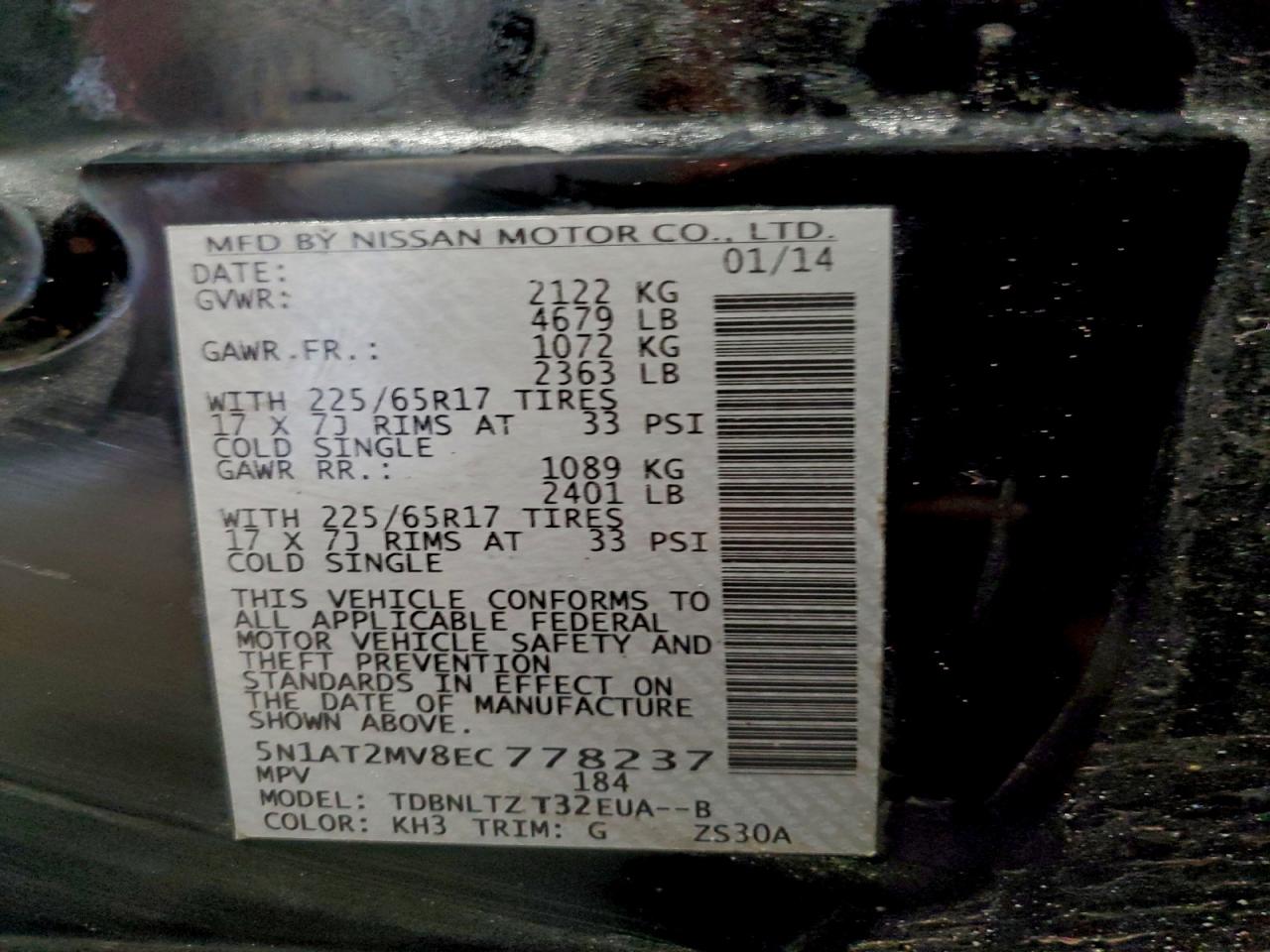 2014 NISSAN ROGUE SV photo 37