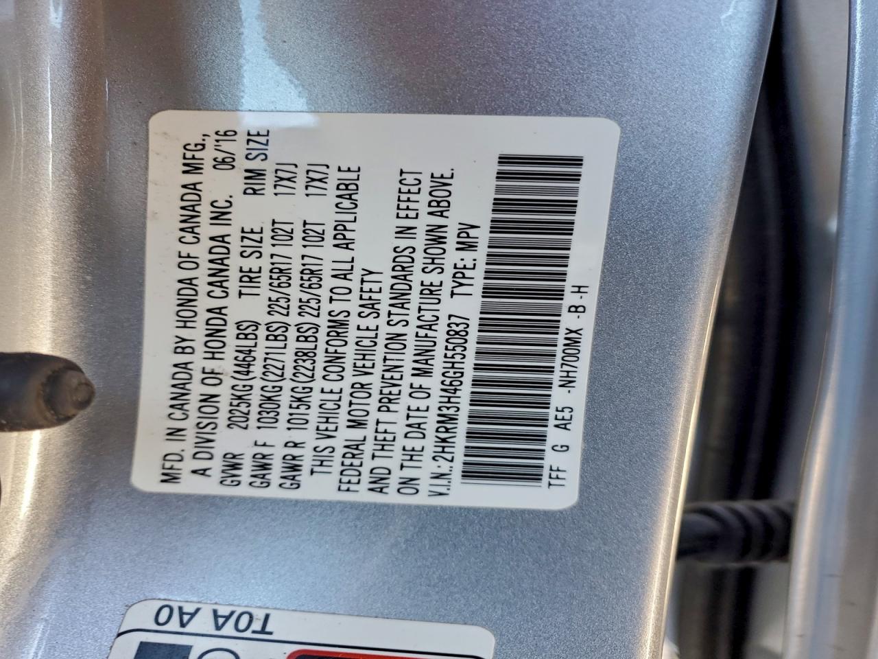 2016 HONDA CR-V SE photo 23