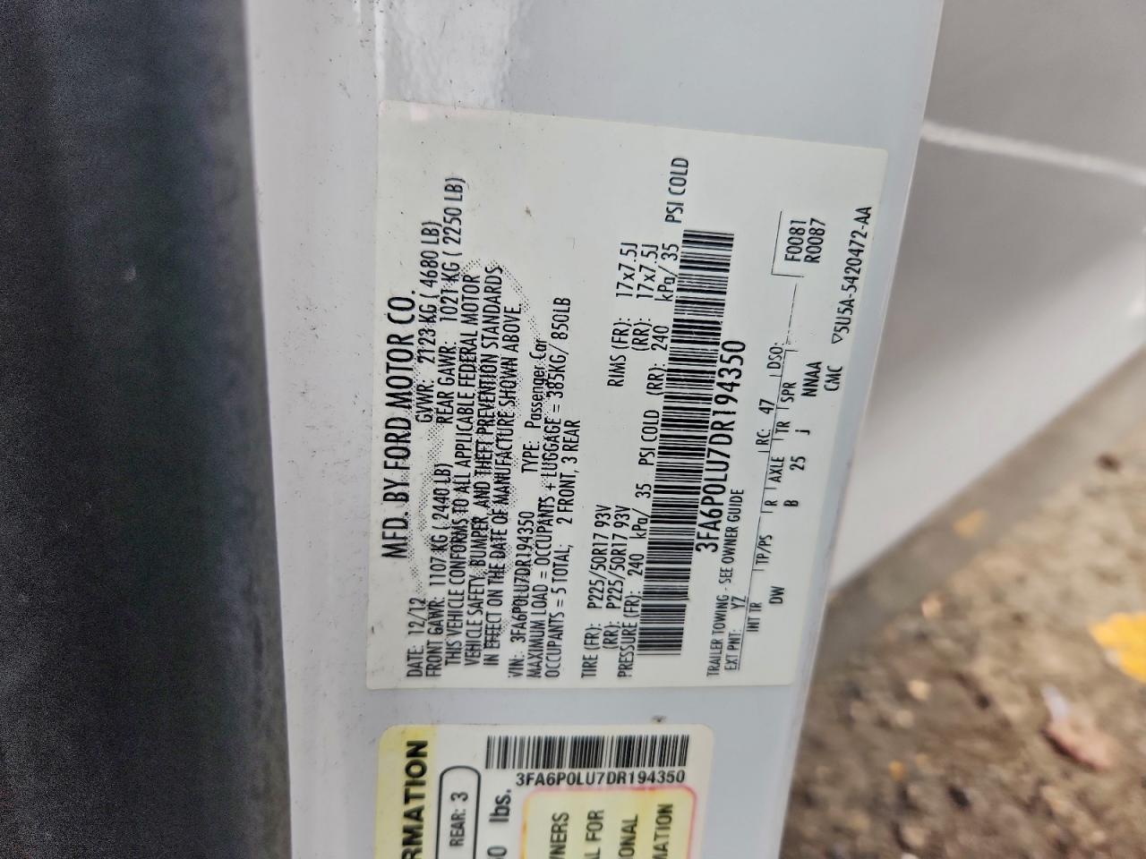 2013 FORD FUSION SE HYBRID photo 12