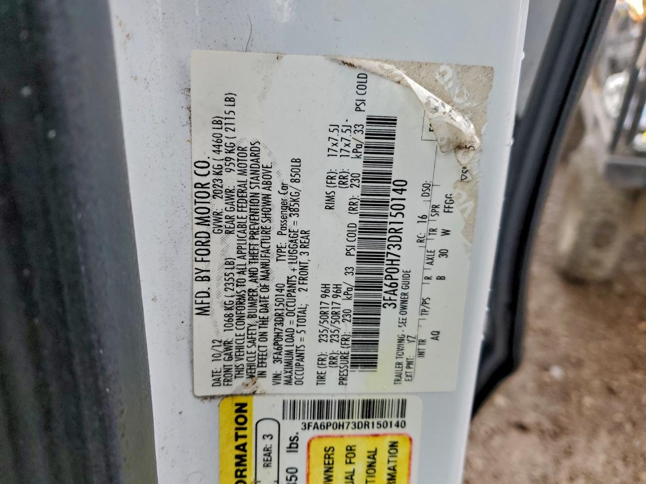 2013 FORD FUSION SE photo 25