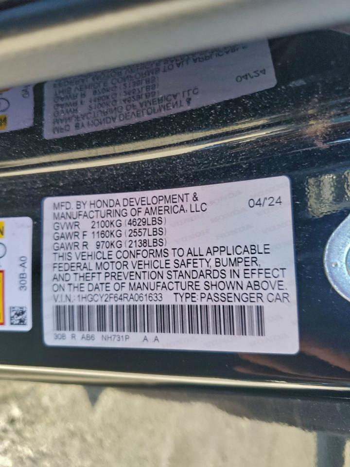 2024 HONDA ACCORD HYBRID EXL photo 13