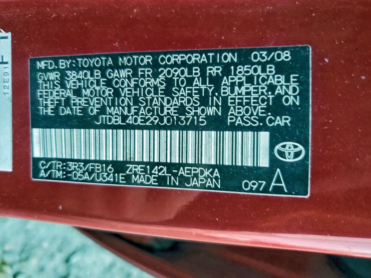 2009 TOYOTA COROLLA LE photo 23