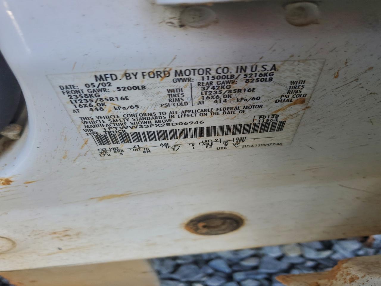 2002 FORD SUPER DUTY F-350 W/D photo 13