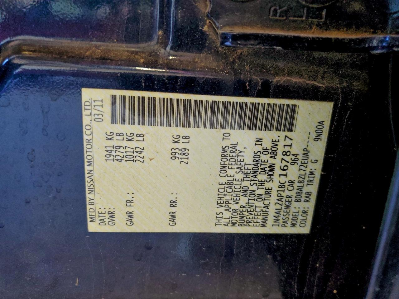 2011 NISSAN ALTIMA 2.5 photo 13