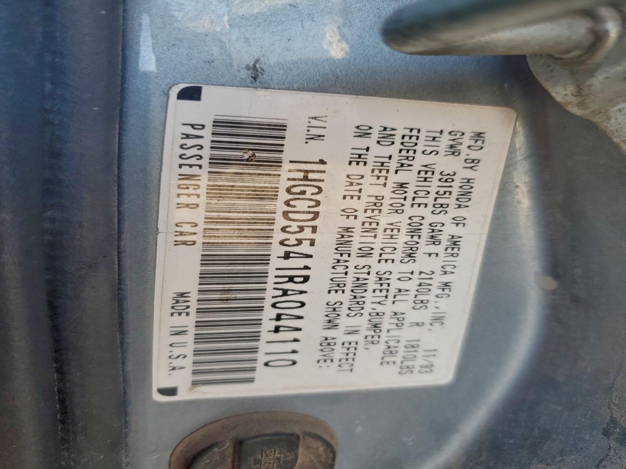 1994 HONDA ACCORD photo 23