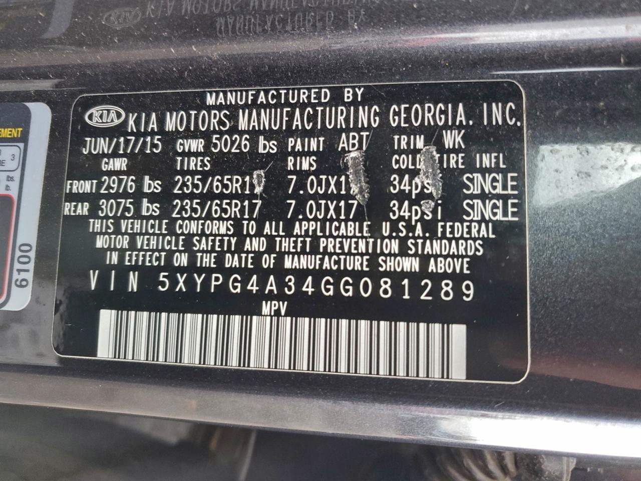 2016 KIA SORENTO LX photo 12