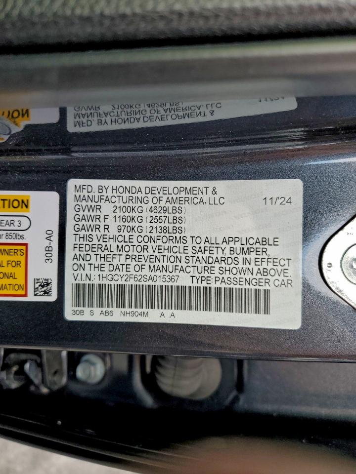 2025 HONDA ACCORD HYBRID EXL photo 12