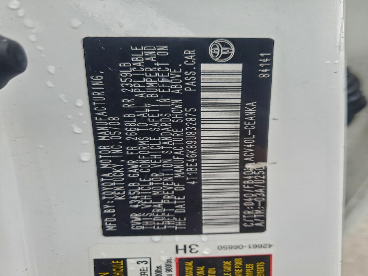 2009 TOYOTA CAMRY BASE photo 34