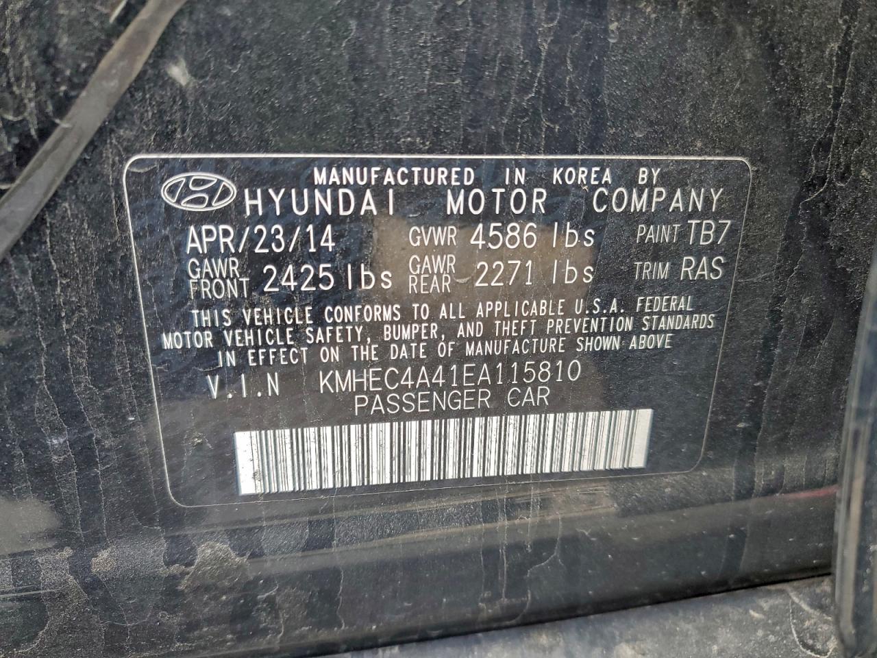 2014 HYUNDAI SONATA HYBRID photo 12