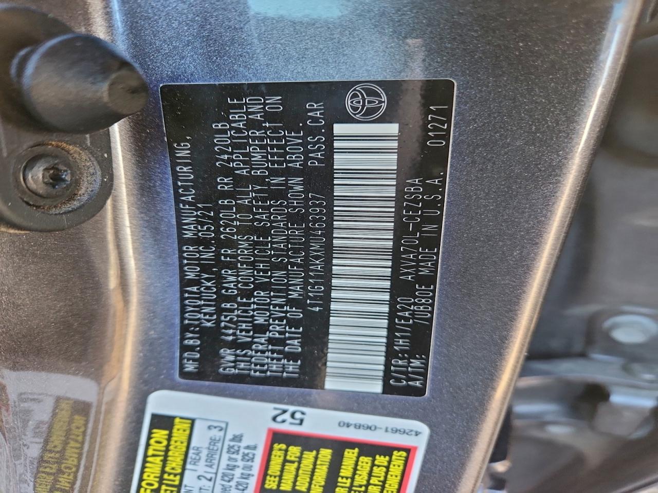 2021 TOYOTA CAMRY SE photo 13