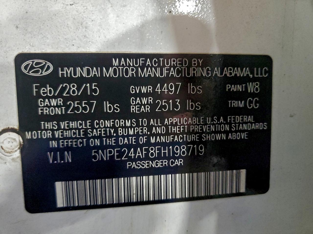 2015 HYUNDAI SONATA SE photo 25
