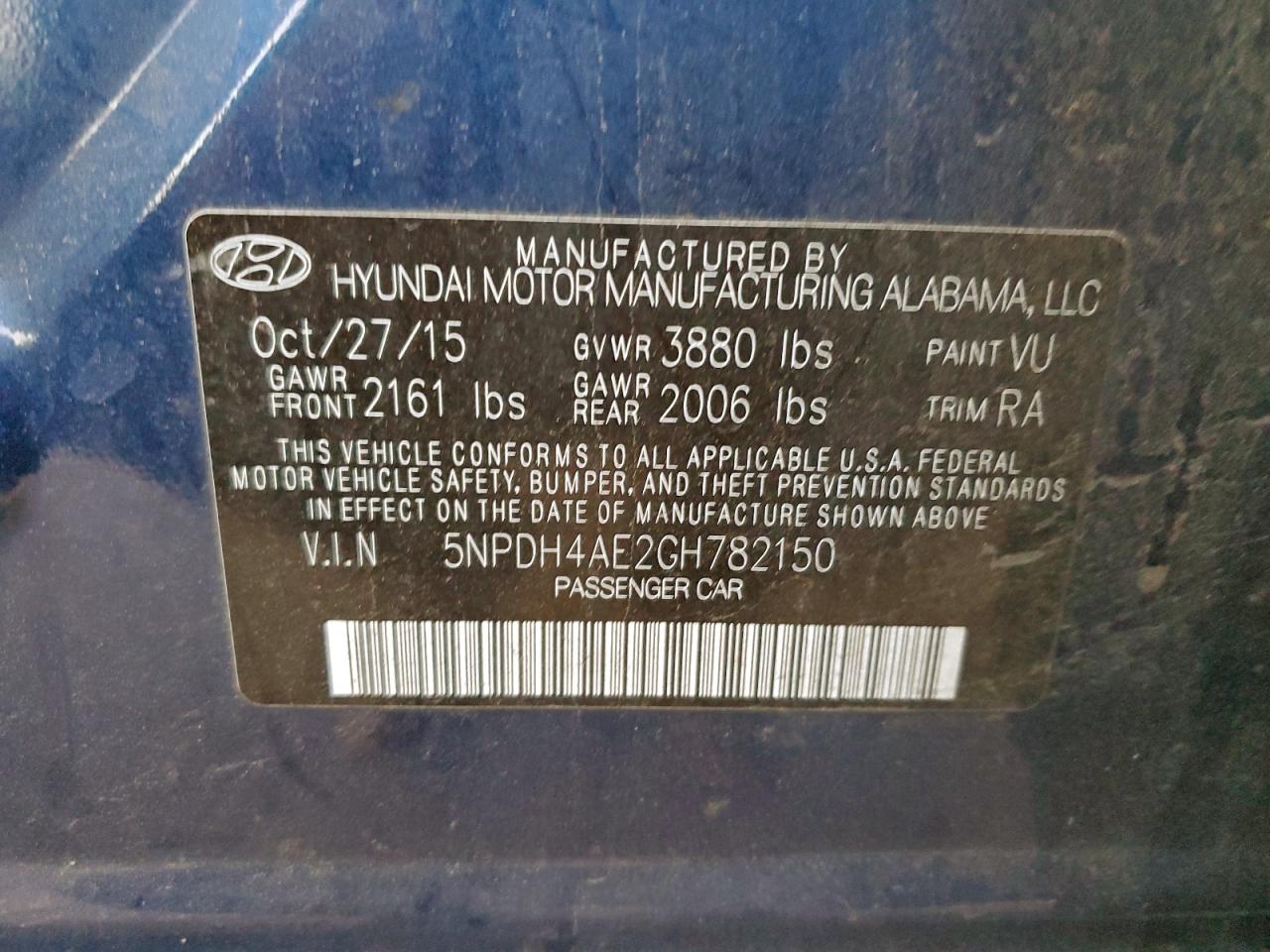 2016 HYUNDAI ELANTRA SE photo 12