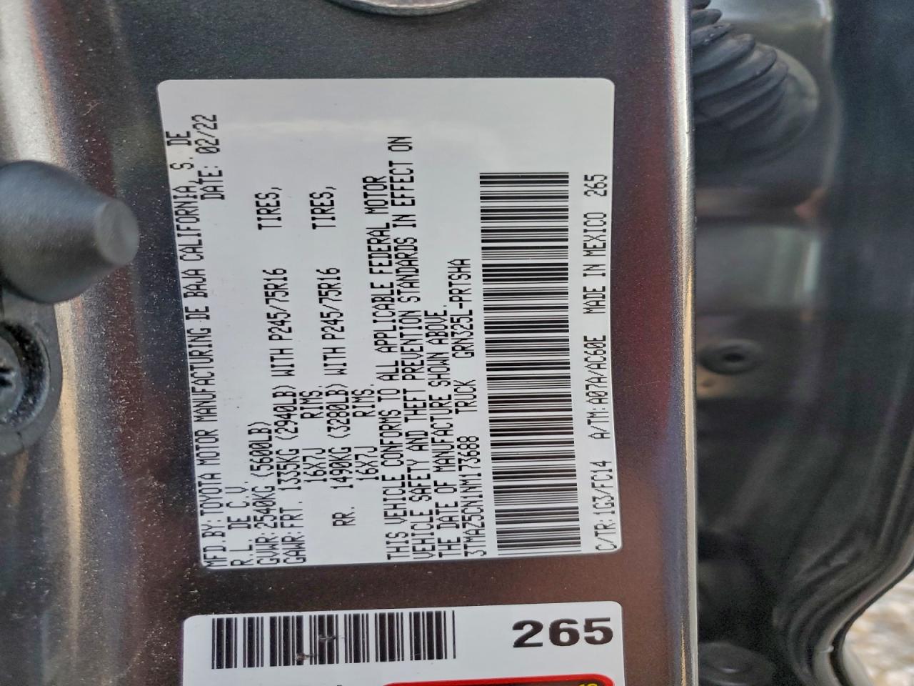 2022 TOYOTA TACOMA SR5 V6 photo 23