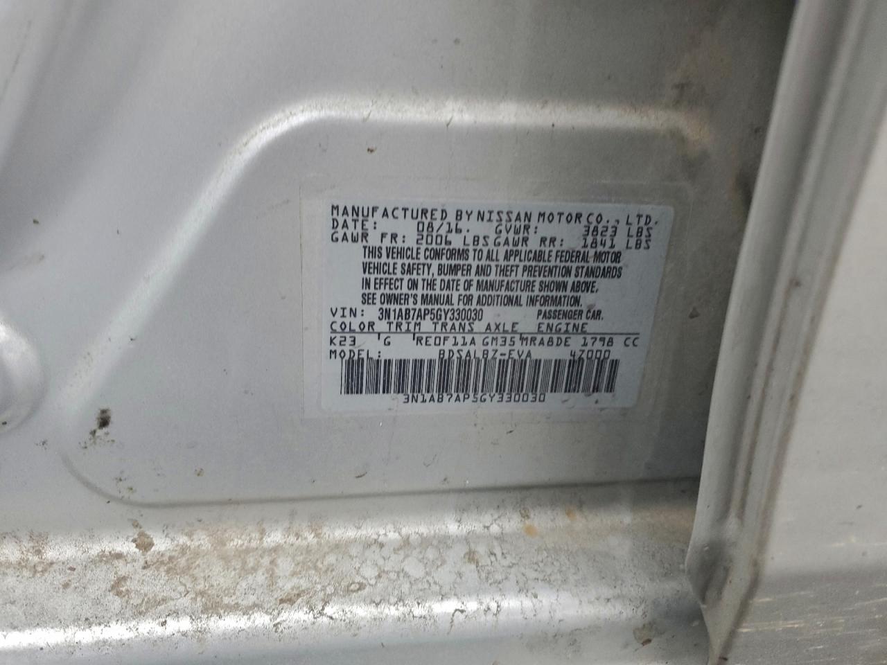 2016 NISSAN SENTRA S photo 13