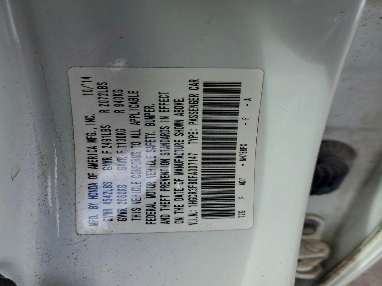 2015 HONDA ACCORD EXL photo 23