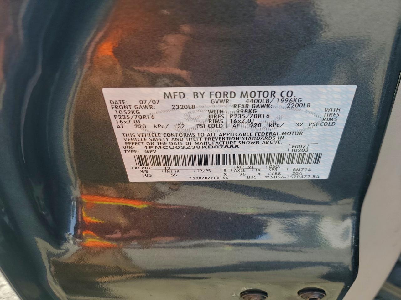 2008 FORD ESCAPE XLT photo 25