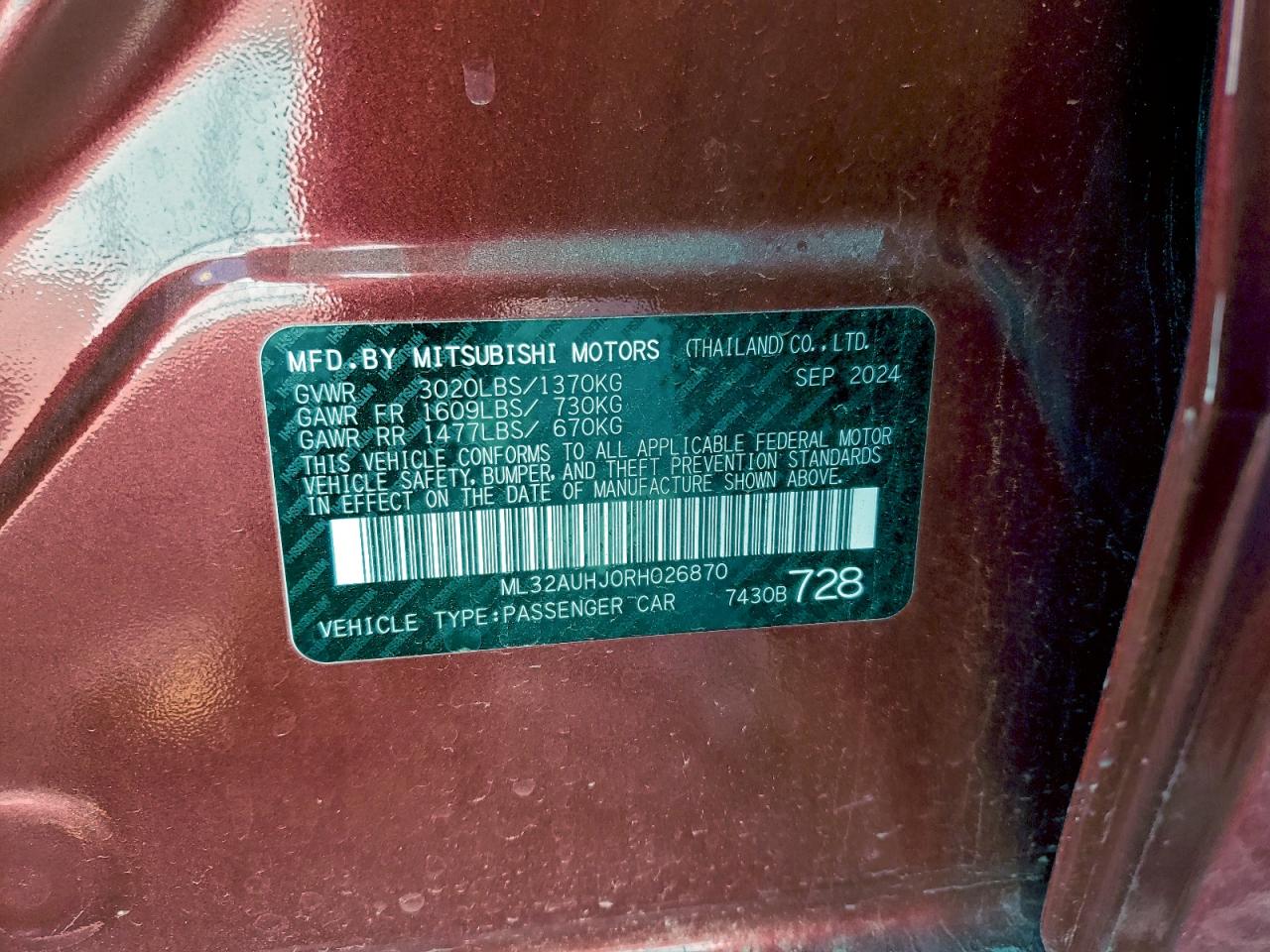 2024 MITSUBISHI MIRAGE ES photo 34