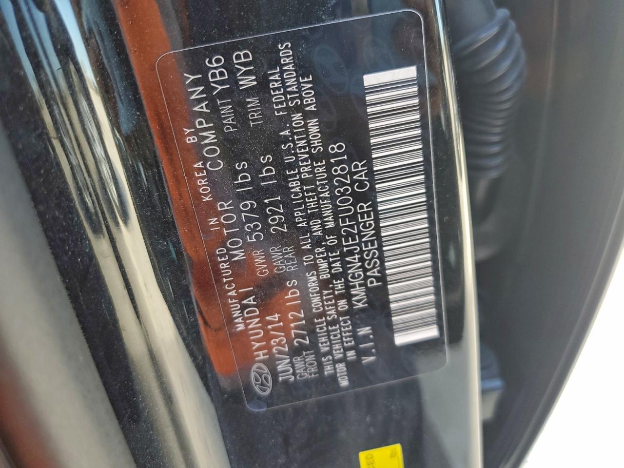 2015 HYUNDAI GENESIS 3.8L photo 13