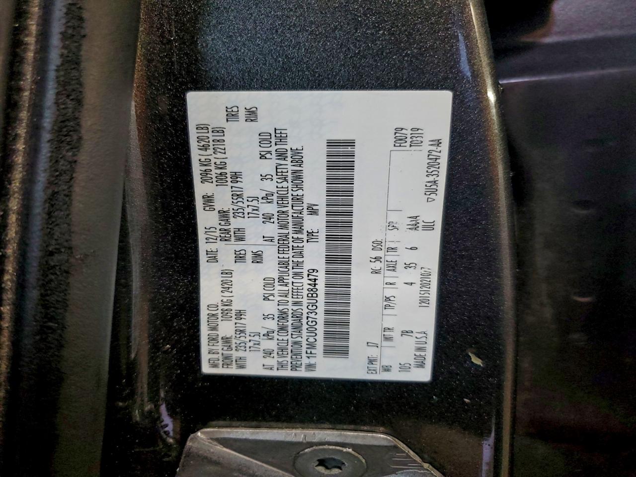 2016 FORD ESCAPE SE photo 13