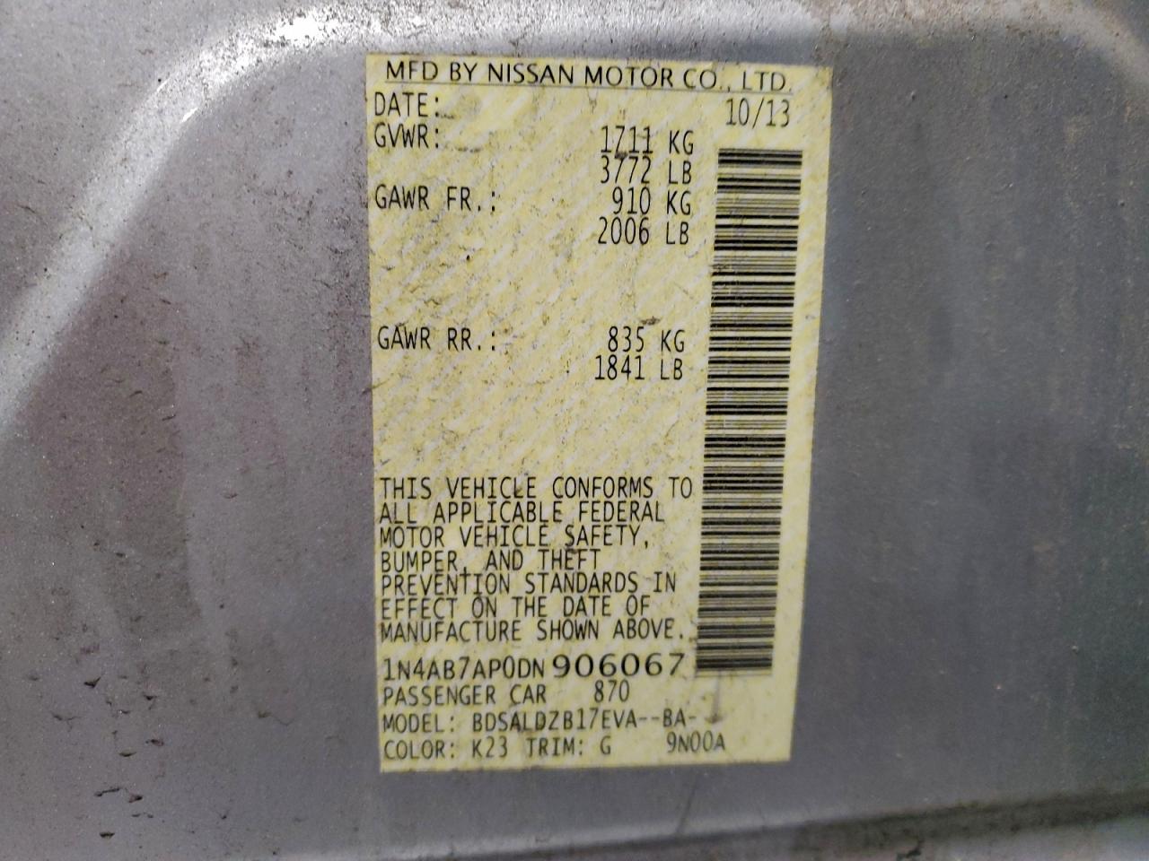 2013 NISSAN SENTRA SV photo 12