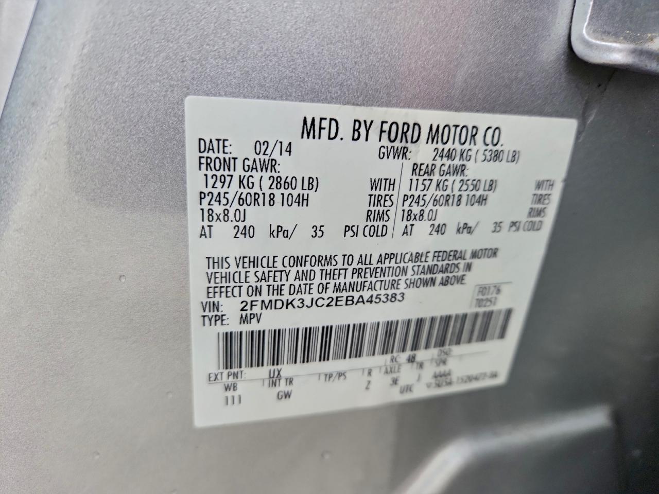 2014 FORD EDGE SEL photo 37