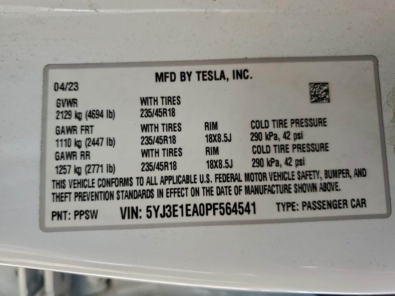 2023 TESLA MODEL 3 photo 12