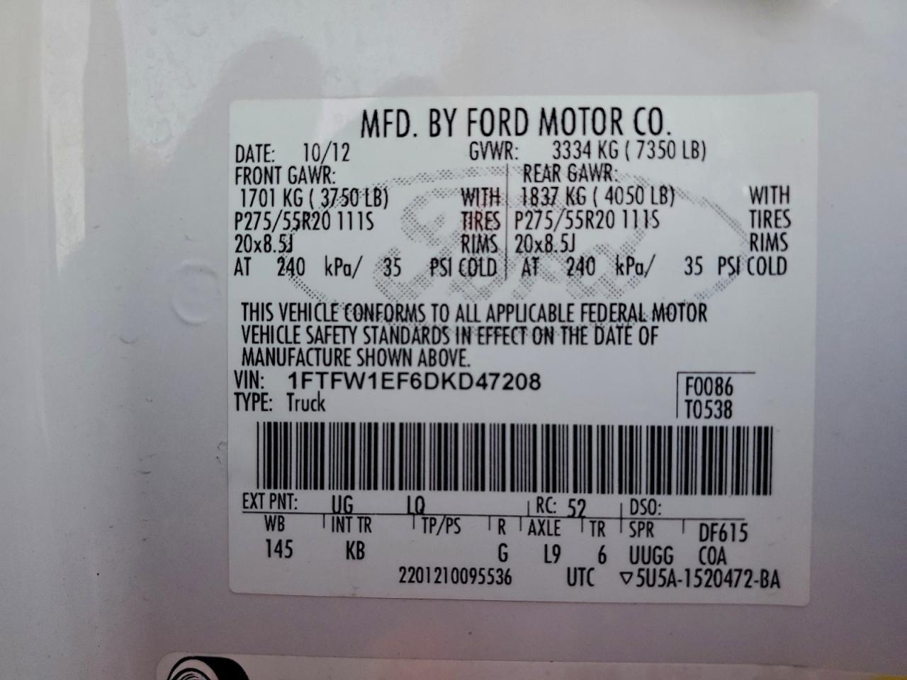 2013 FORD F150 SUPERCREW photo 12