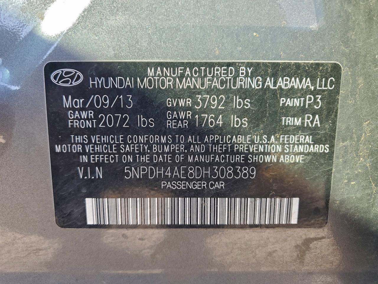 2013 HYUNDAI ELANTRA GLS photo 13