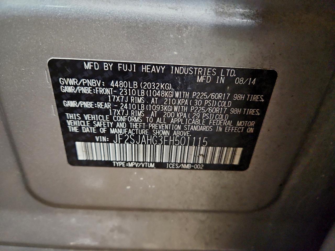 2015 SUBARU FORESTER 2.5I LIMITED photo 25