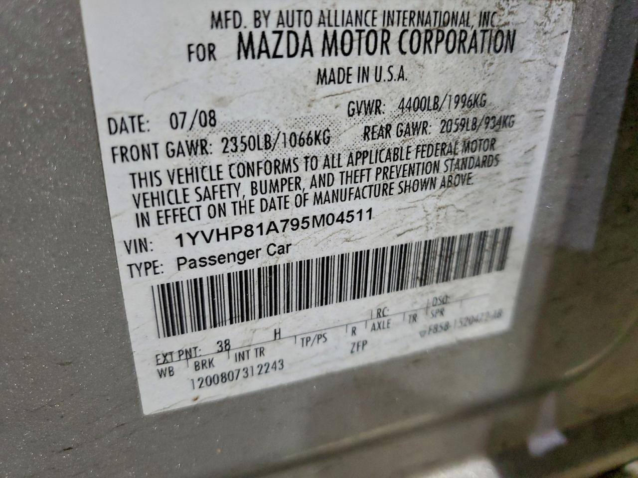 2009 MAZDA 6 I photo 34