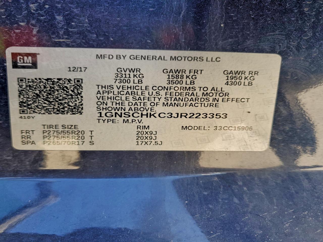 2018 CHEVROLET SUBURBAN C1500 LT photo 37