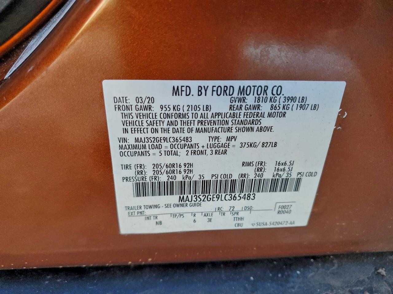 2020 FORD ECOSPORT SE photo 12