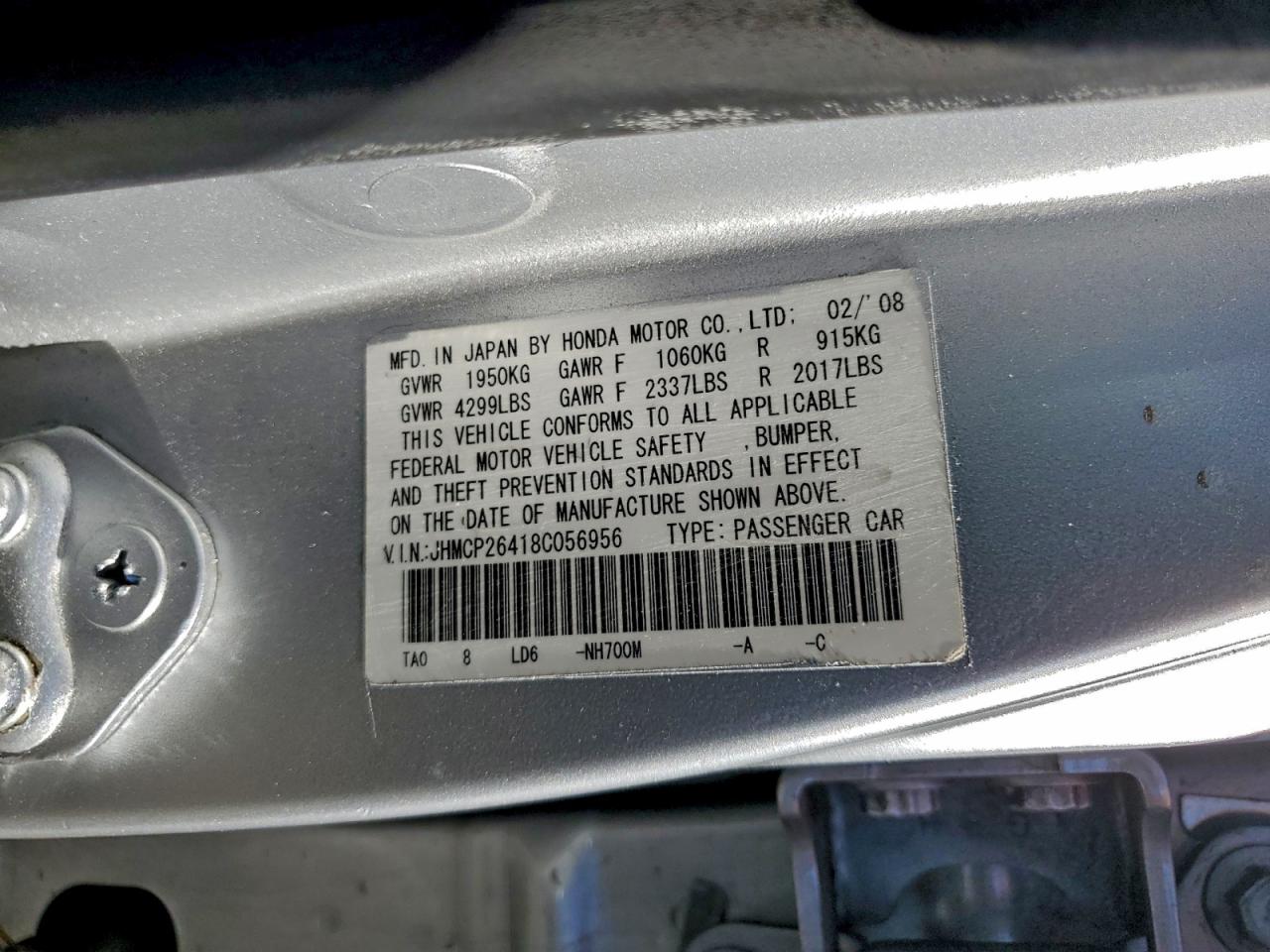 2008 HONDA ACCORD photo 23