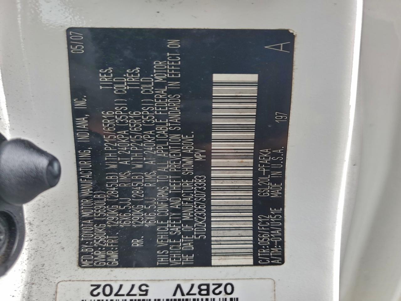 2007 TOYOTA SIENNA CE photo 13