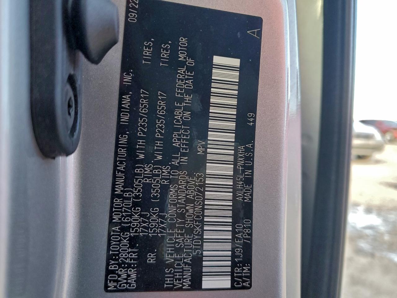 2022 TOYOTA SIENNA XLE 7-PASSENGER photo 13