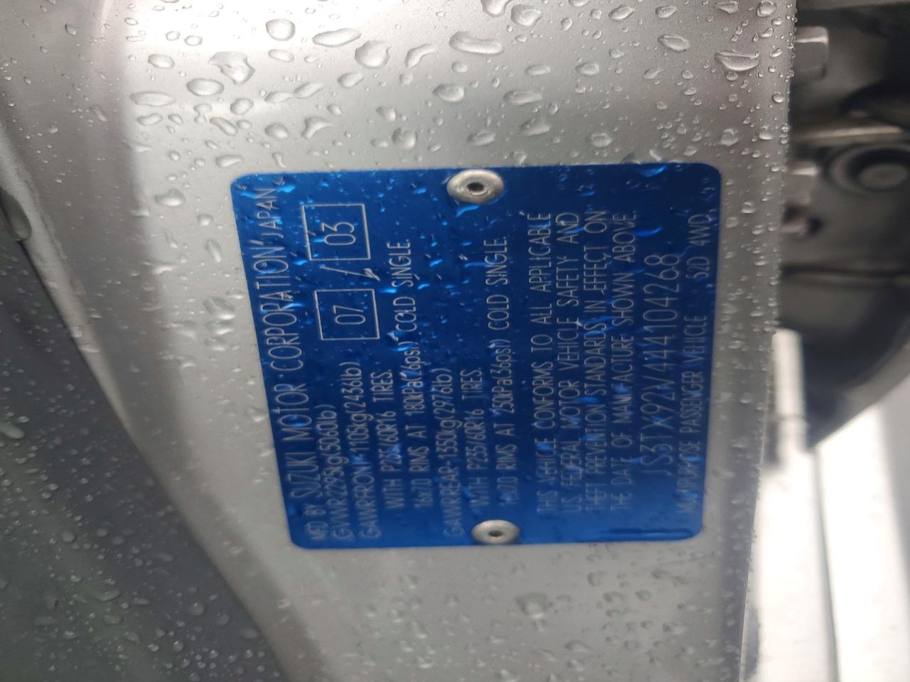 2004 SUZUKI XL7 EX photo 13