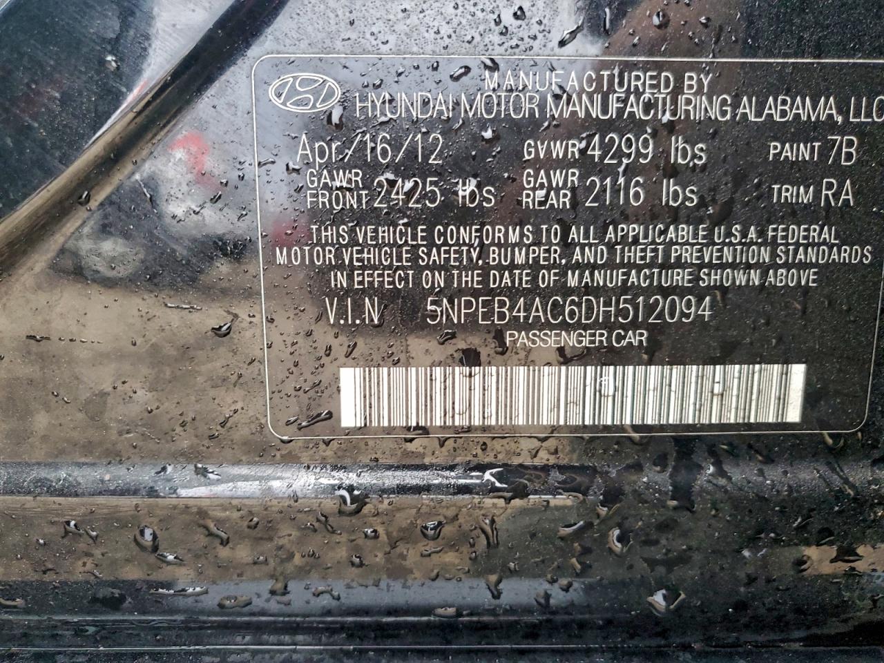 2013 HYUNDAI SONATA GLS photo 25