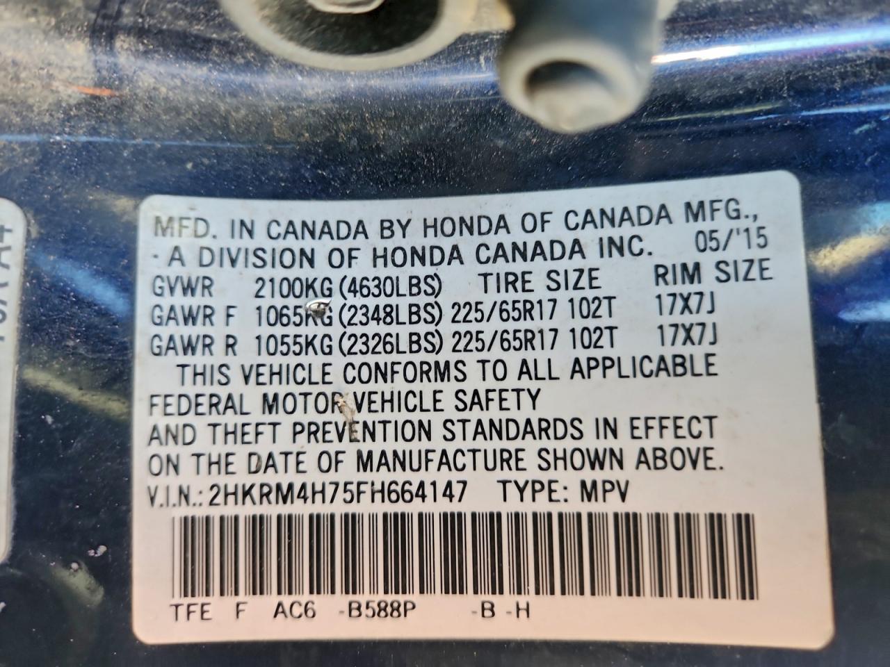 2015 HONDA CR-V EXL photo 37