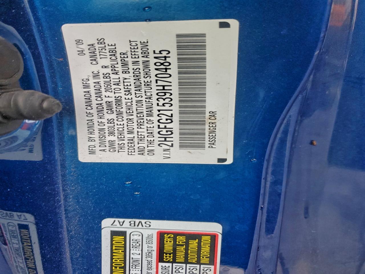 2009 HONDA CIVIC SI photo 12