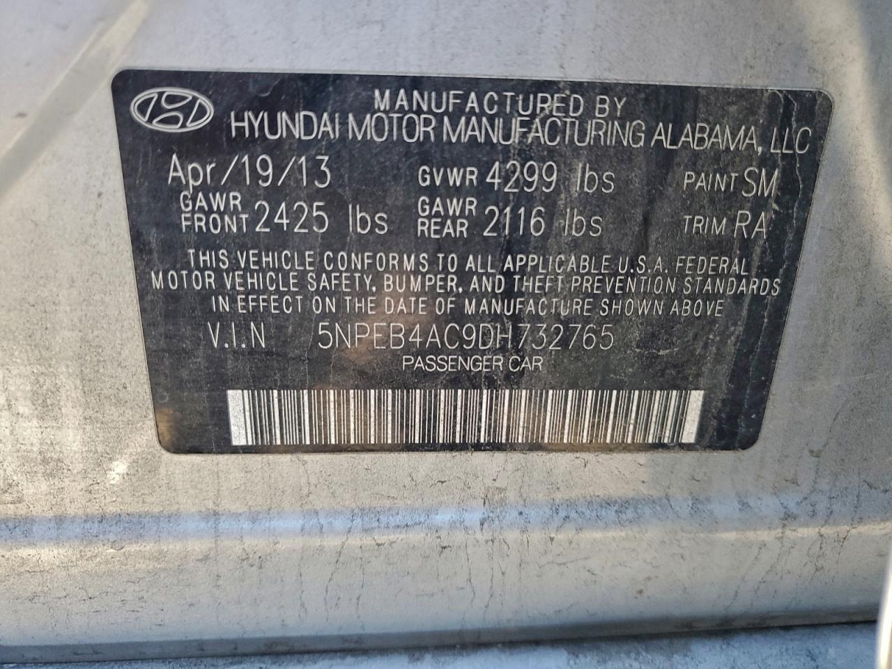 2013 HYUNDAI SONATA GLS photo 23