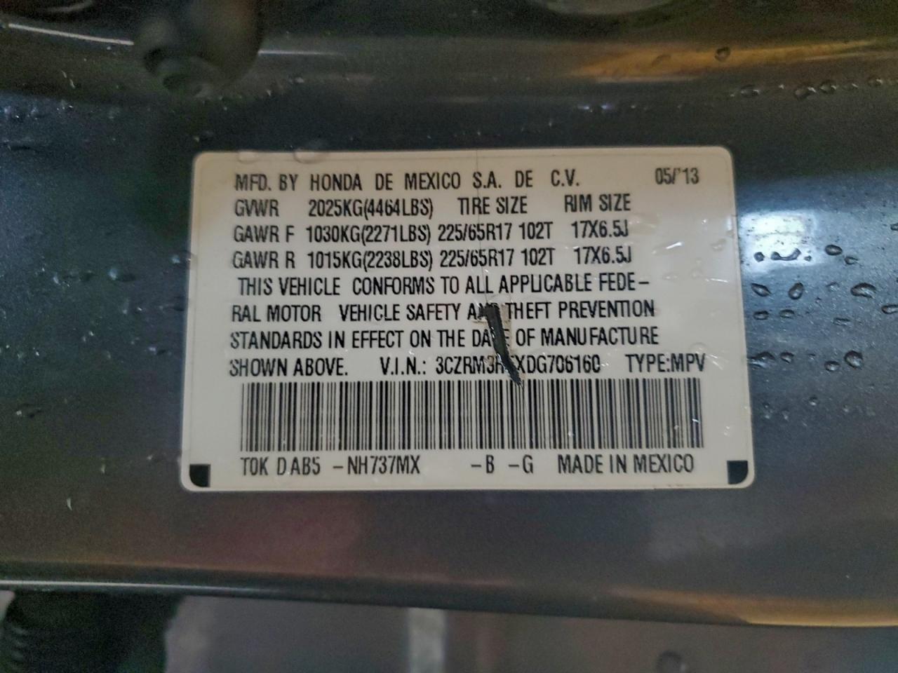 2013 HONDA CR-V EX photo 40